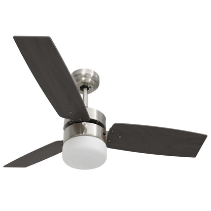 Ventilatore Soffitto con Luce e Telecomando 108cm Marrone Scuro - homemem39