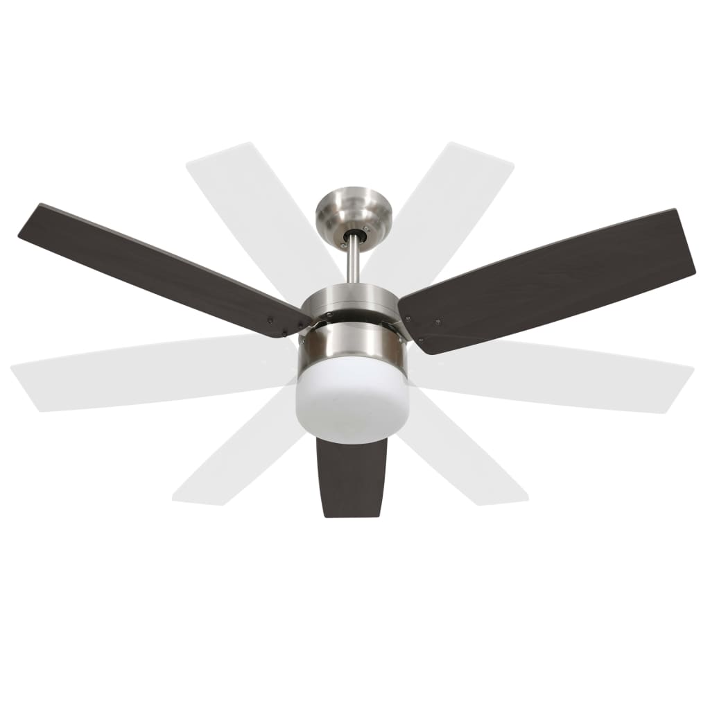 Ventilatore Soffitto con Luce e Telecomando 108cm Marrone Scuro - homemem39