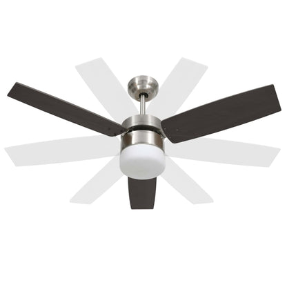 Ventilatore Soffitto con Luce e Telecomando 108cm Marrone Scuro - homemem39