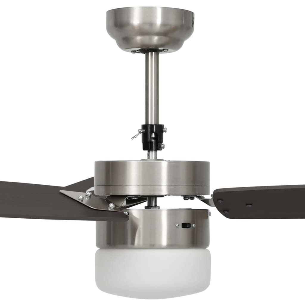 Ventilatore Soffitto con Luce e Telecomando 108cm Marrone Scuro - homemem39
