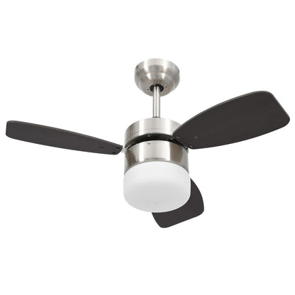 Ventilatore Soffitto con Luce e Telecomando 76 cm Marrone Scuro - homemem39
