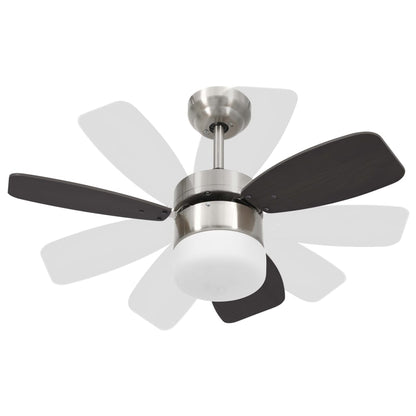 Ventilatore Soffitto con Luce e Telecomando 76 cm Marrone Scuro - homemem39