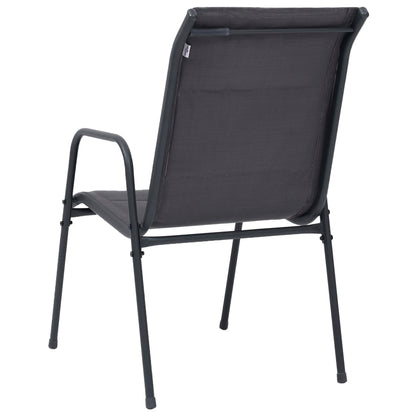 Stackable Garden Chairs 4 pcs Steel and Anthracite Textilene