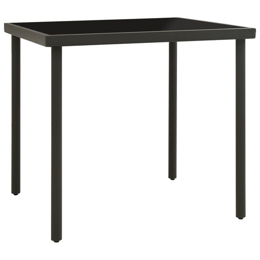 Anthracite Outdoor Dining Table 80x80x72cm Steel Glass