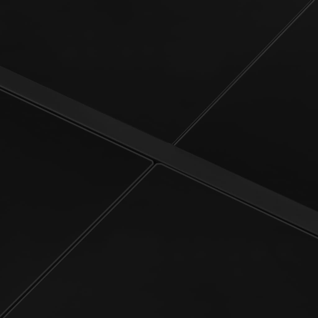 Tavolo da Giardino 130x130x72 cm Nero in Acciaio e Vetro - homemem39