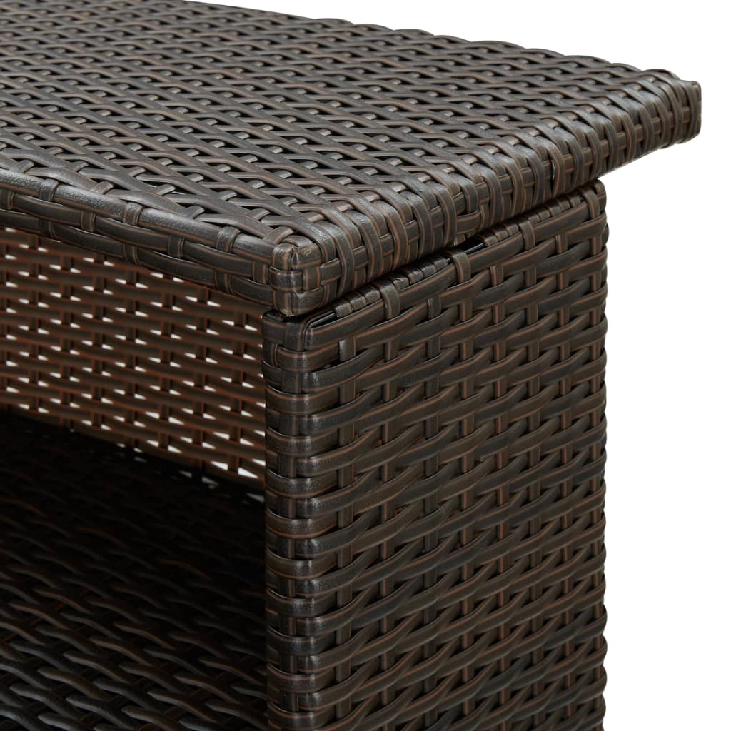Tavolo da Bar per Esterni Marrone 120x55x110 cm in Polyrattan - homemem39