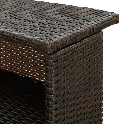 Tavolo da Bar per Esterni Marrone 120x55x110 cm in Polyrattan - homemem39