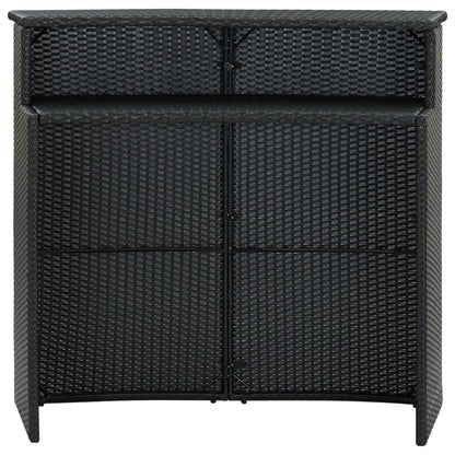 Tavolo da Bar per Esterni Nero 120x55x110 cm in Polyrattan