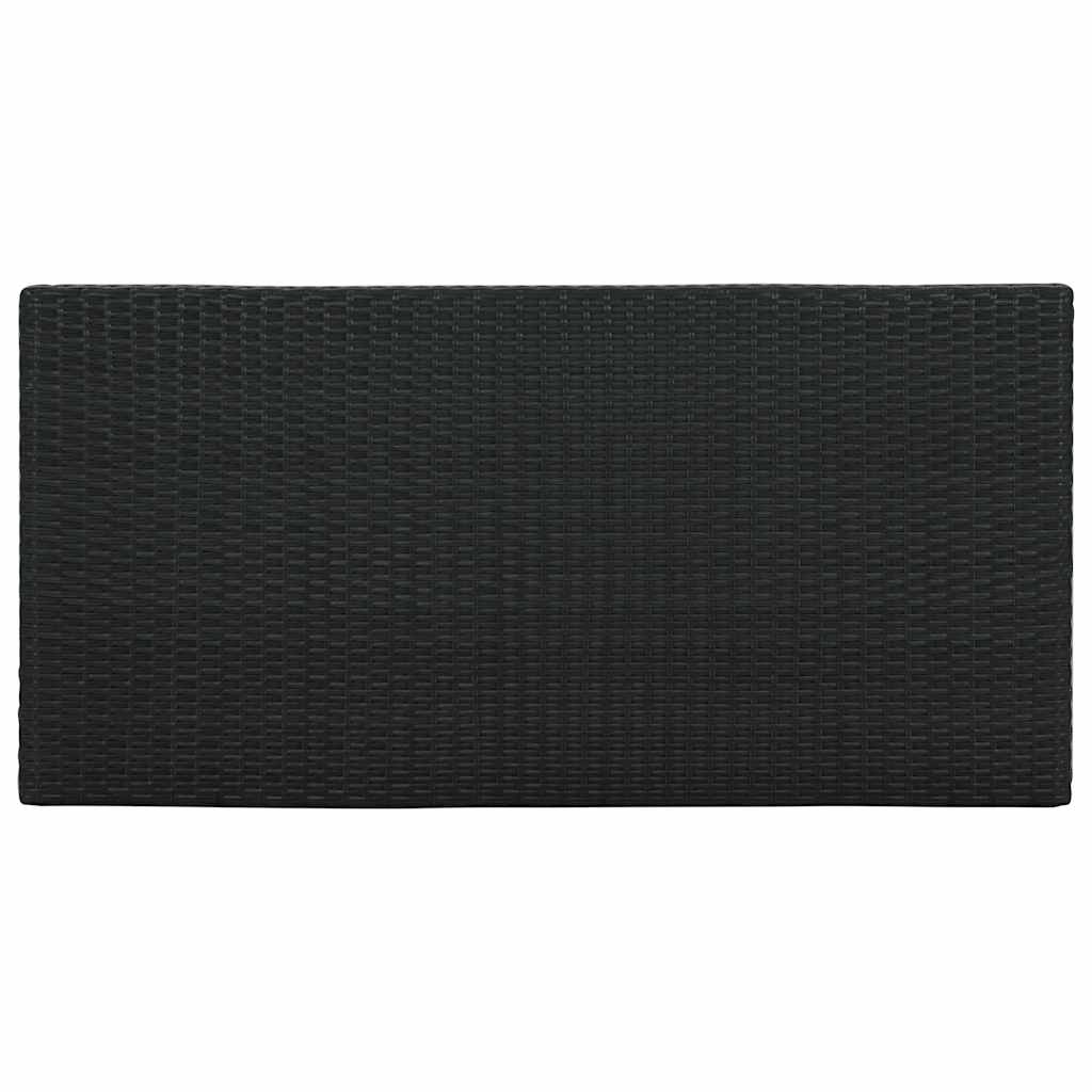 Tavolo da Bar con Ripiani Nero 120x60x110 cm in Polyrattan