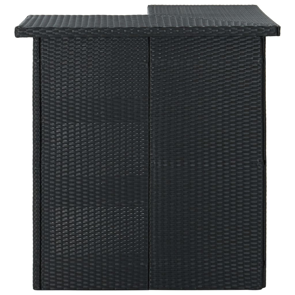 Tavolo da Bar ad Angolo Nero 100x50x105 cm in Polyrattan | homemem39