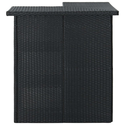 Tavolo da Bar ad Angolo Nero 100x50x105 cm in Polyrattan | homemem39