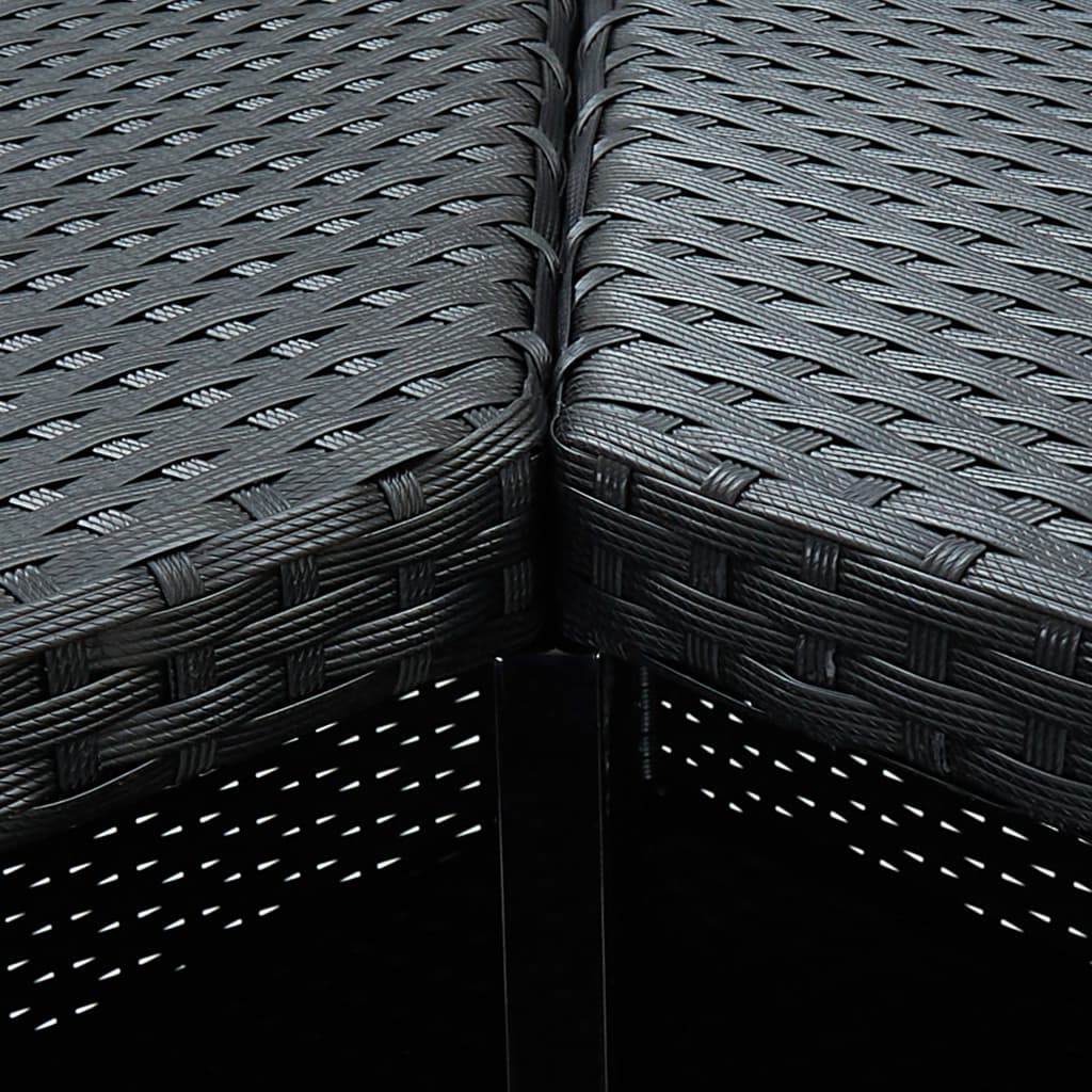 Tavolo da Bar ad Angolo Nero 100x50x105 cm in Polyrattan | homemem39