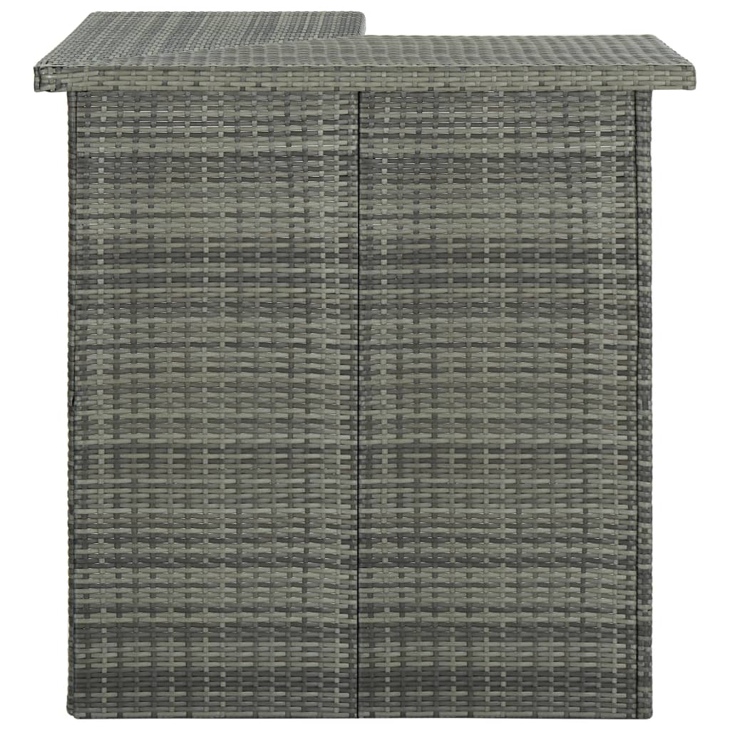 Tavolo da Bar Angolare Grigio 100x50x105 cm in Polyrattan - homemem39