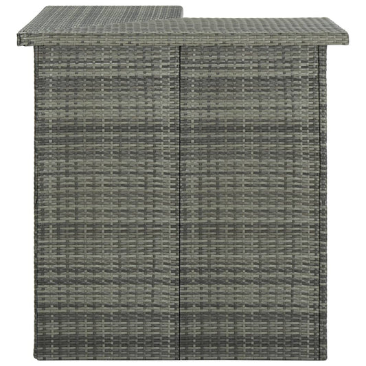 Tavolo da Bar Angolare Grigio 100x50x105 cm in Polyrattan - homemem39