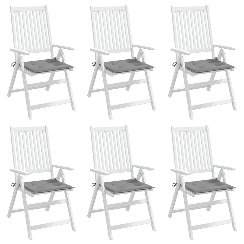 Cuscini per Sedia 6 pz Grigi 40x40x3 cm in Tessuto Oxford | homemem39