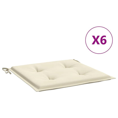 Cuscini per Sedia 6 pz Crema 40x40x4 cm in Tessuto Oxford | homemem39