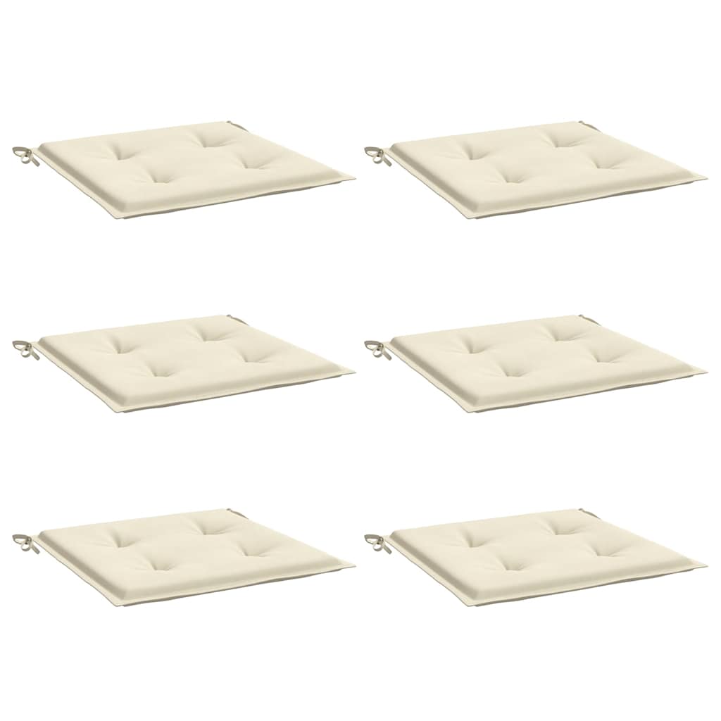 Cuscini per Sedia 6 pz Crema 40x40x4 cm in Tessuto Oxford | homemem39