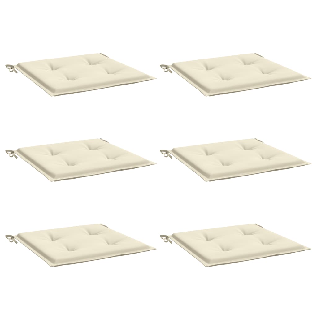 Chair Cushions 6 pcs Cream 40x40x3 cm in Oxford Fabric