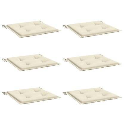 Chair Cushions 6 pcs Cream 40x40x3 cm in Oxford Fabric