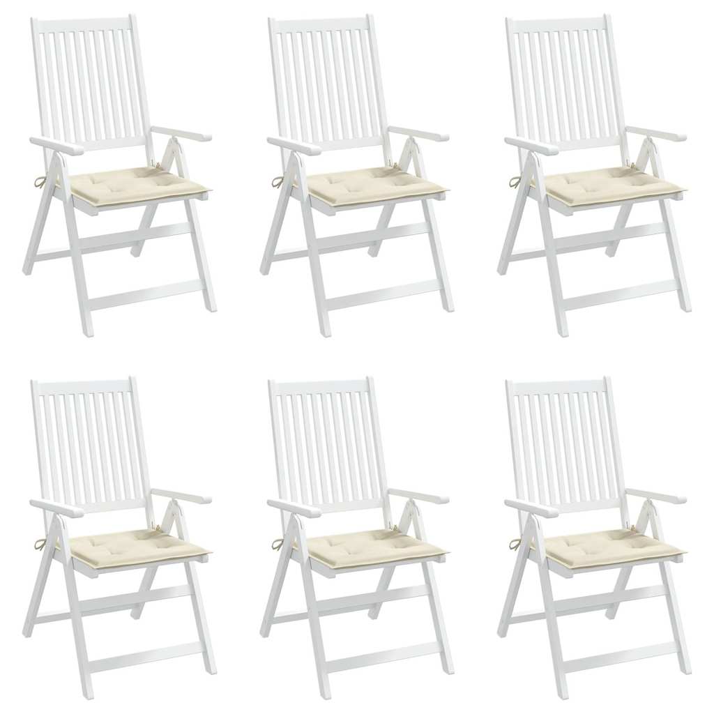 Cuscini per Sedia 6 pz Crema 40x40x3 cm in Tessuto Oxford | homemem39