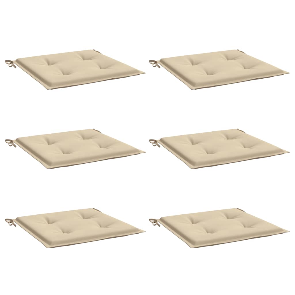 Cuscini per Sedia 6 pz Beige 40x40x4 cm in Tessuto Oxford | homemem39