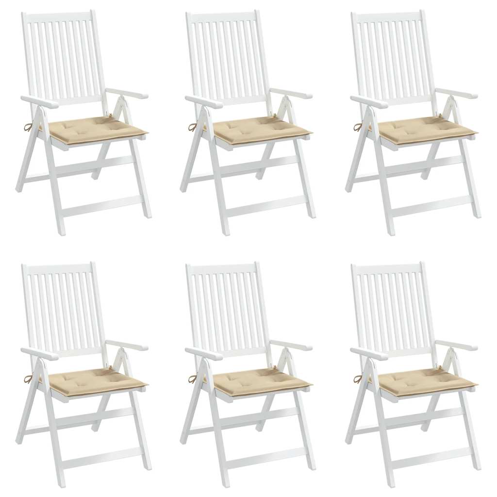 Cuscini per Sedia 6 pz Beige 40x40x3 cm in Tessuto Oxford | homemem39