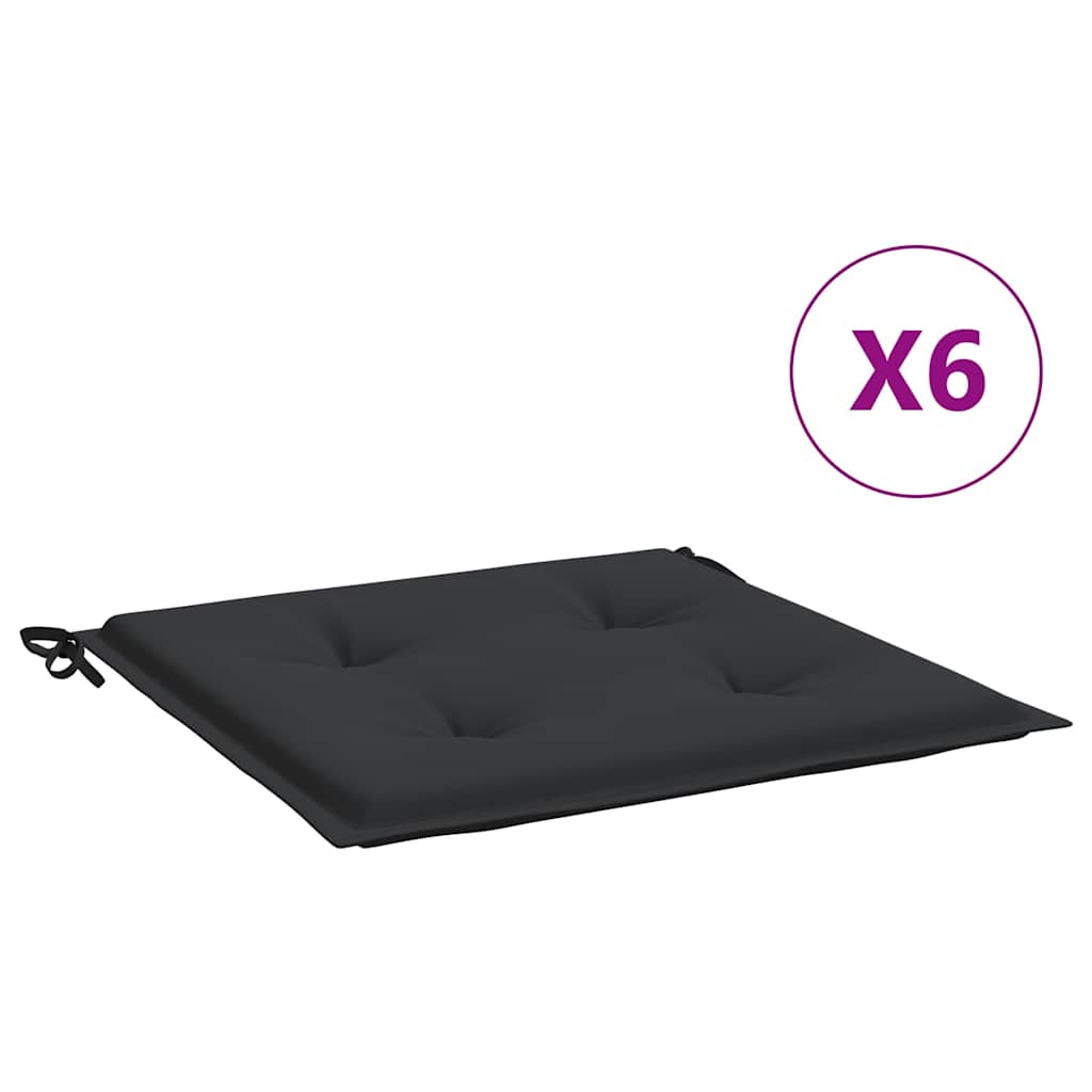 Cuscini per Sedia 6 pz Neri 40x40x4 cm in Tessuto Oxford | homemem39