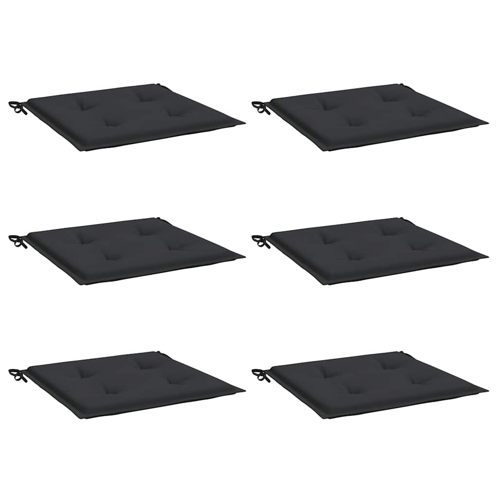 Cuscini per Sedia 6 pz Neri 40x40x4 cm in Tessuto Oxford | homemem39