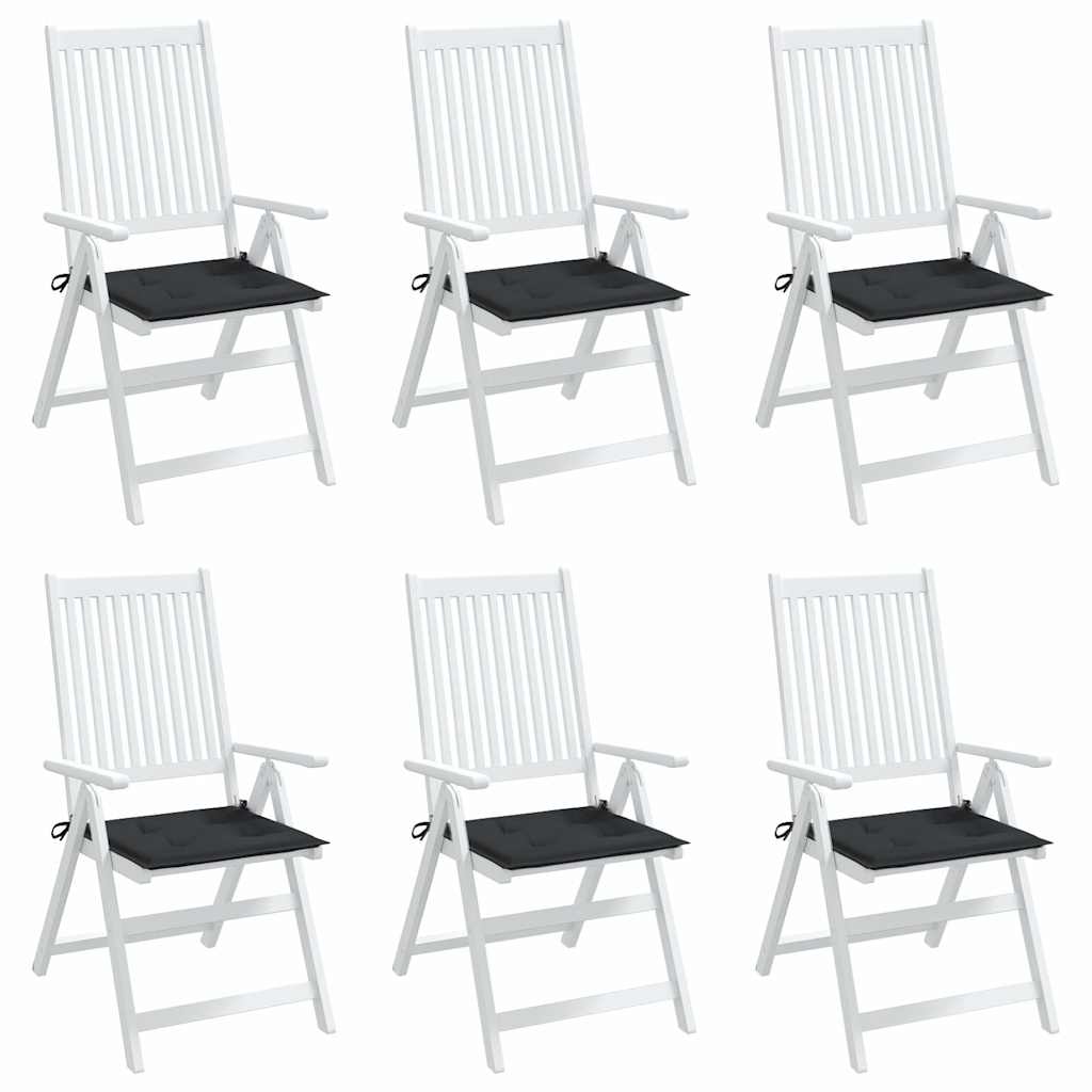 Cuscini per Sedia 6 pz Neri 40x40x3 cm in Tessuto Oxford | homemem39