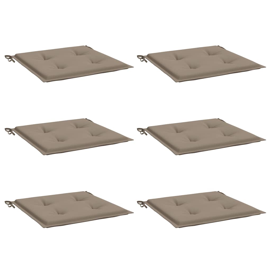 Cuscini per Sedia 6 pz Tortora 40x40x4 cm in Tessuto Oxford | homemem39