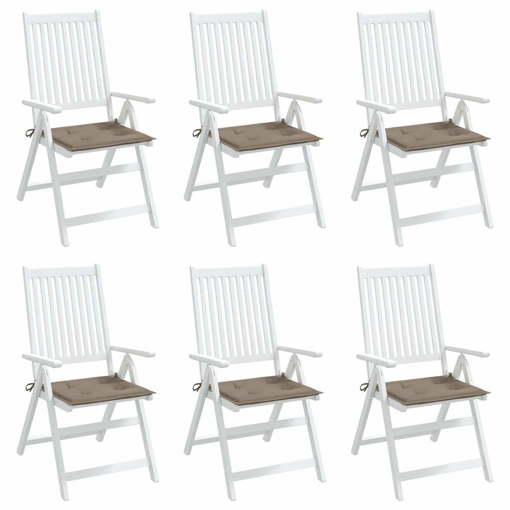 Cuscini per Sedia 6 pz Tortora 40x40x3 cm in Tessuto Oxford | homemem39