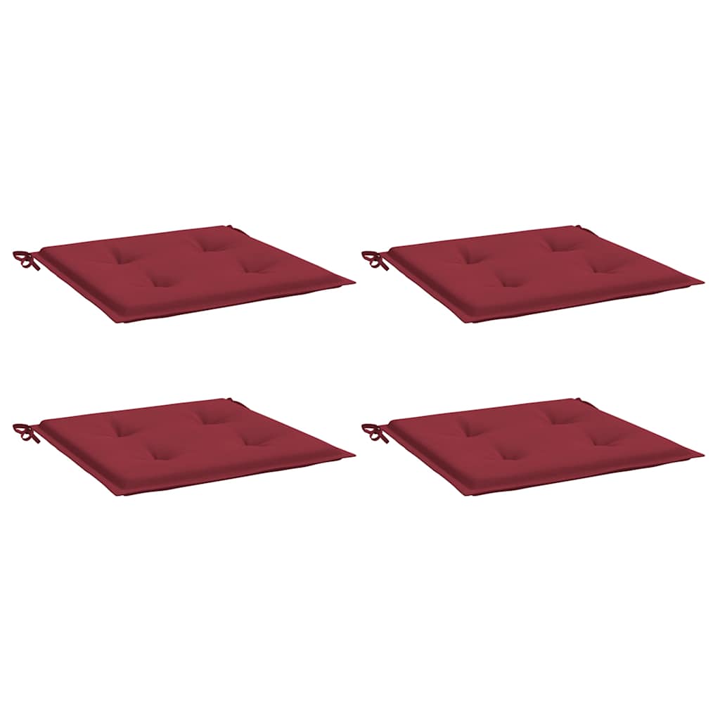 Cuscini per Sedia 4 pz Rosso Vino 40x40x4 cm in Tessuto Oxford | homemem39