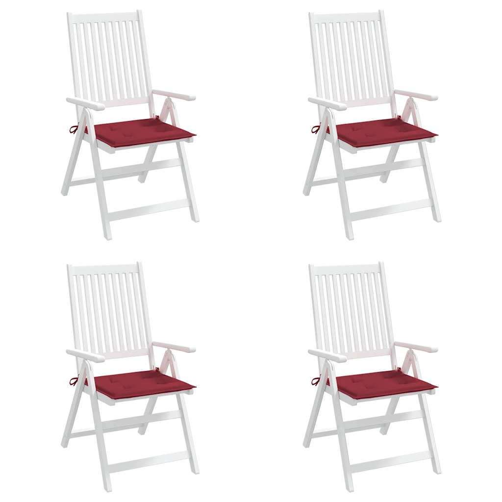 Cuscini per Sedia 4 pz Rosso Vino 40x40x4 cm in Tessuto Oxford | homemem39