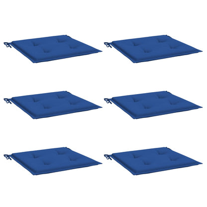 Cuscini per Sedia 6 pz Blu Reale 40x40x3 cm in Tessuto Oxford