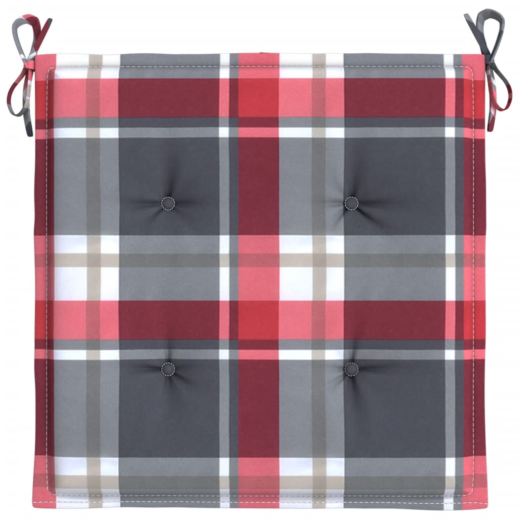 Cuscini per Sedia 6 pz a Quadri Rossi 40x40x4cm Tessuto Oxford | homemem39