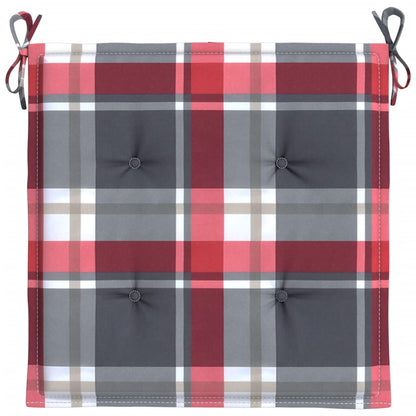 Cuscini per Sedia 6 pz a Quadri Rossi 40x40x4cm Tessuto Oxford | homemem39