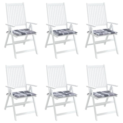 Cuscini per Sedia 6 pz a Quadri Grigi 40x40x4cm Tessuto Oxford | homemem39