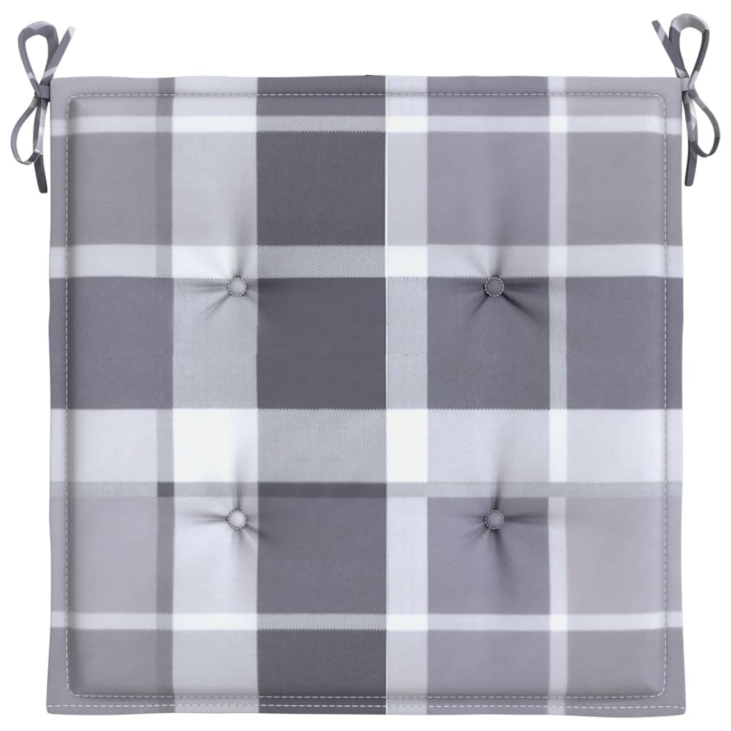 Cuscini per Sedia 6 pz a Quadri Grigi 40x40x4cm Tessuto Oxford | homemem39