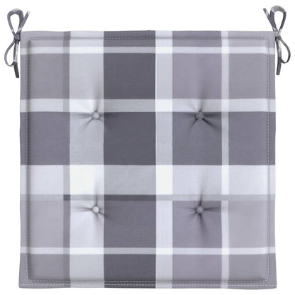 Cuscini per Sedia 6 pz a Quadri Grigi 40x40x4cm Tessuto Oxford | homemem39