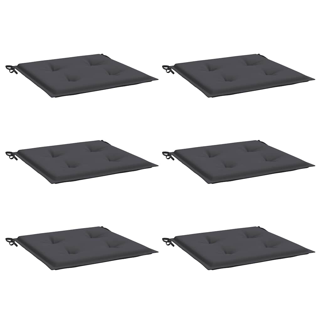Cuscini per Sedia 6 pz Antracite 50x50x4 cm in Tessuto Oxford | homemem39