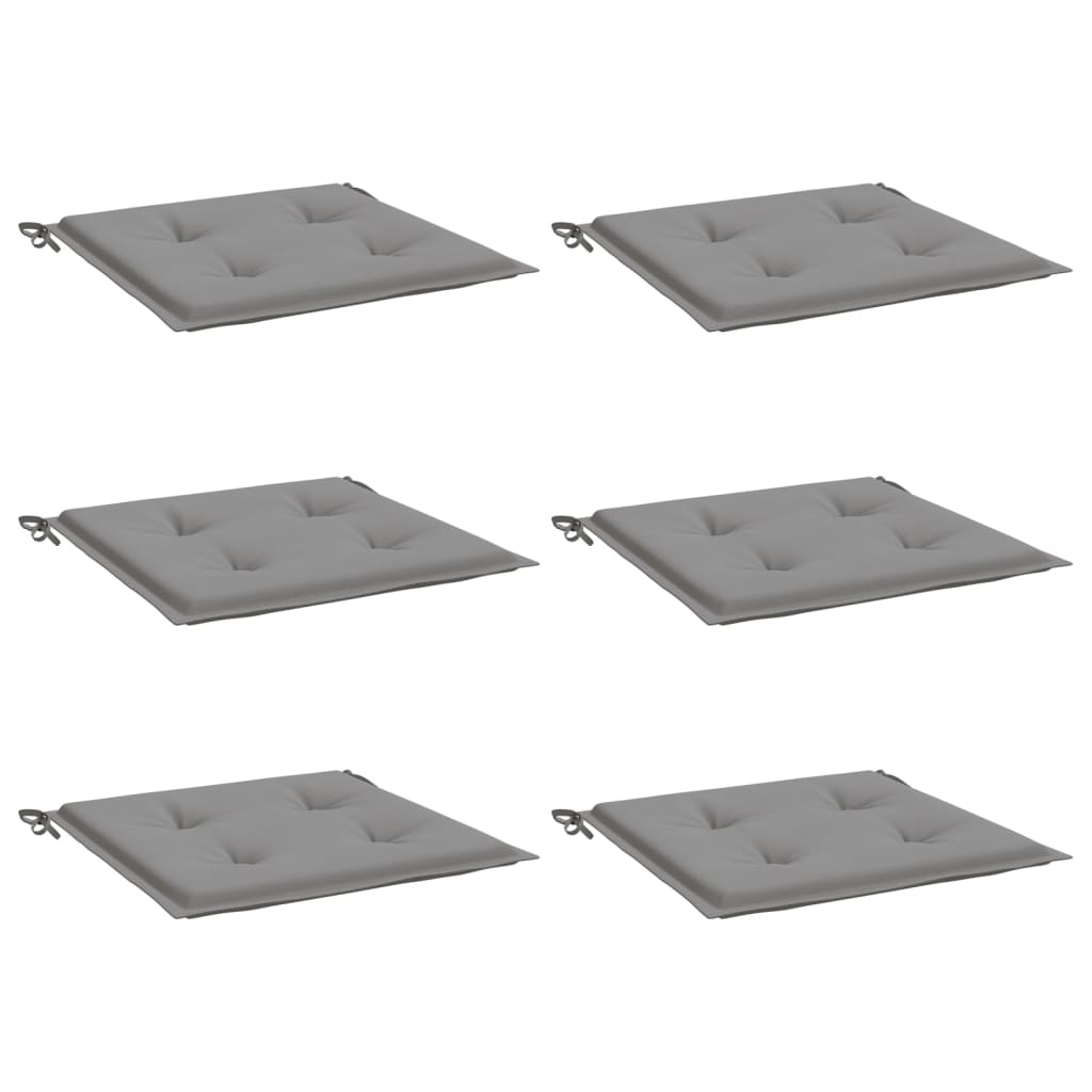 Cuscini per Sedia 6 pz Grigi 50x50x4 cm in Tessuto Oxford | homemem39