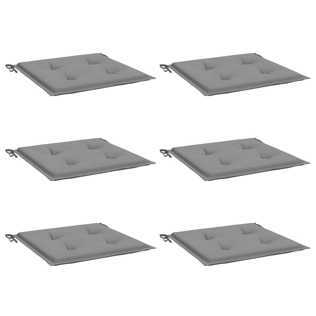 Cuscini per Sedia 6 pz Grigi 50x50x3 cm in Tessuto Oxford