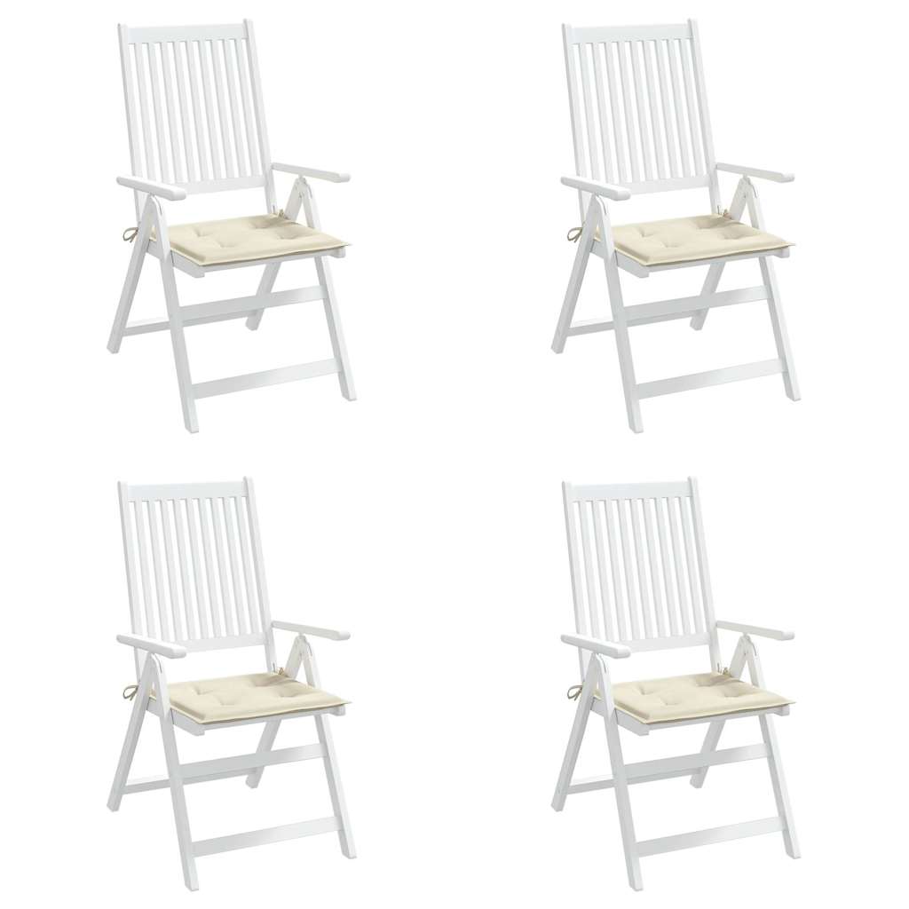 Cuscini per Sedia 4 pz Crema 50x50x3 cm in Tessuto Oxford | homemem39