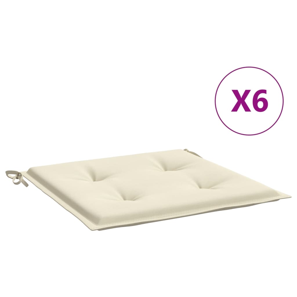 Cuscini per Sedia 6 pz Crema 50x50x3 cm in Tessuto Oxford - homemem39