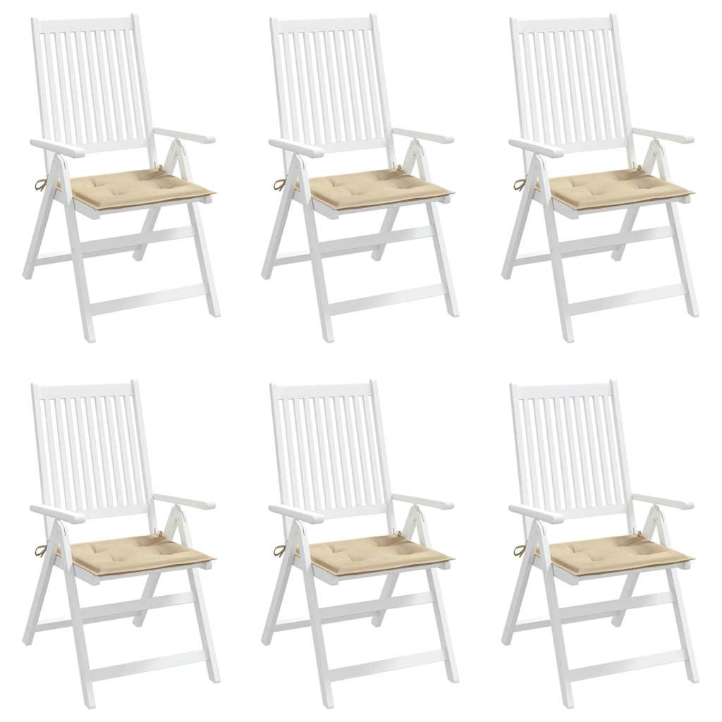 Cuscini per Sedia 6 pz Beige 50x50x3 cm in Tessuto Oxford | homemem39