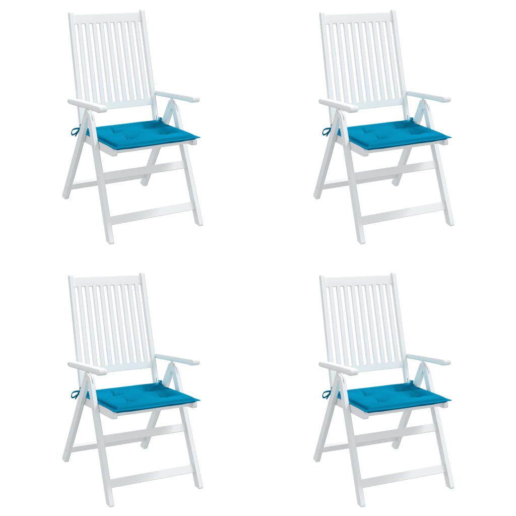 Cuscini per Sedia 4 pz Blu 50x50x4 cm in Tessuto Oxford