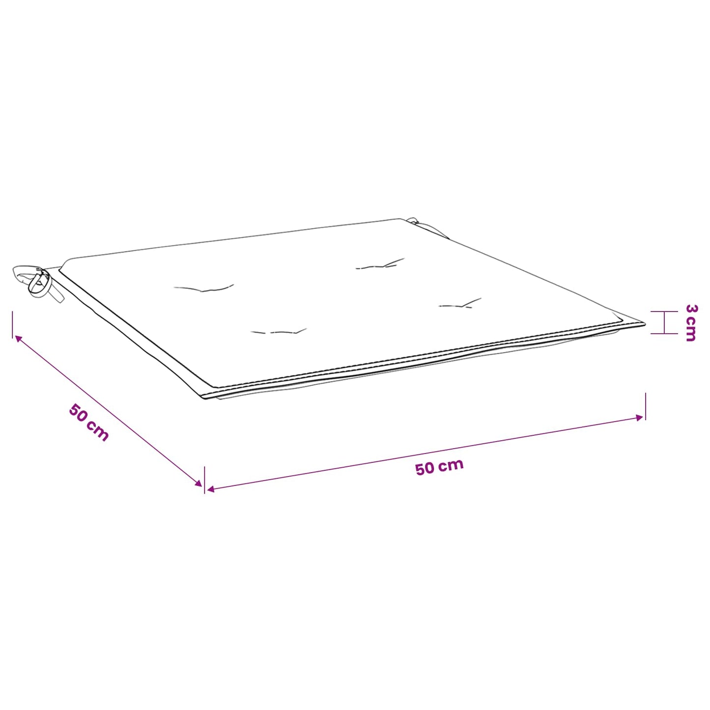 Cuscini per Sedia 4 pz Blu 50x50x3 cm in Tessuto Oxford | homemem39