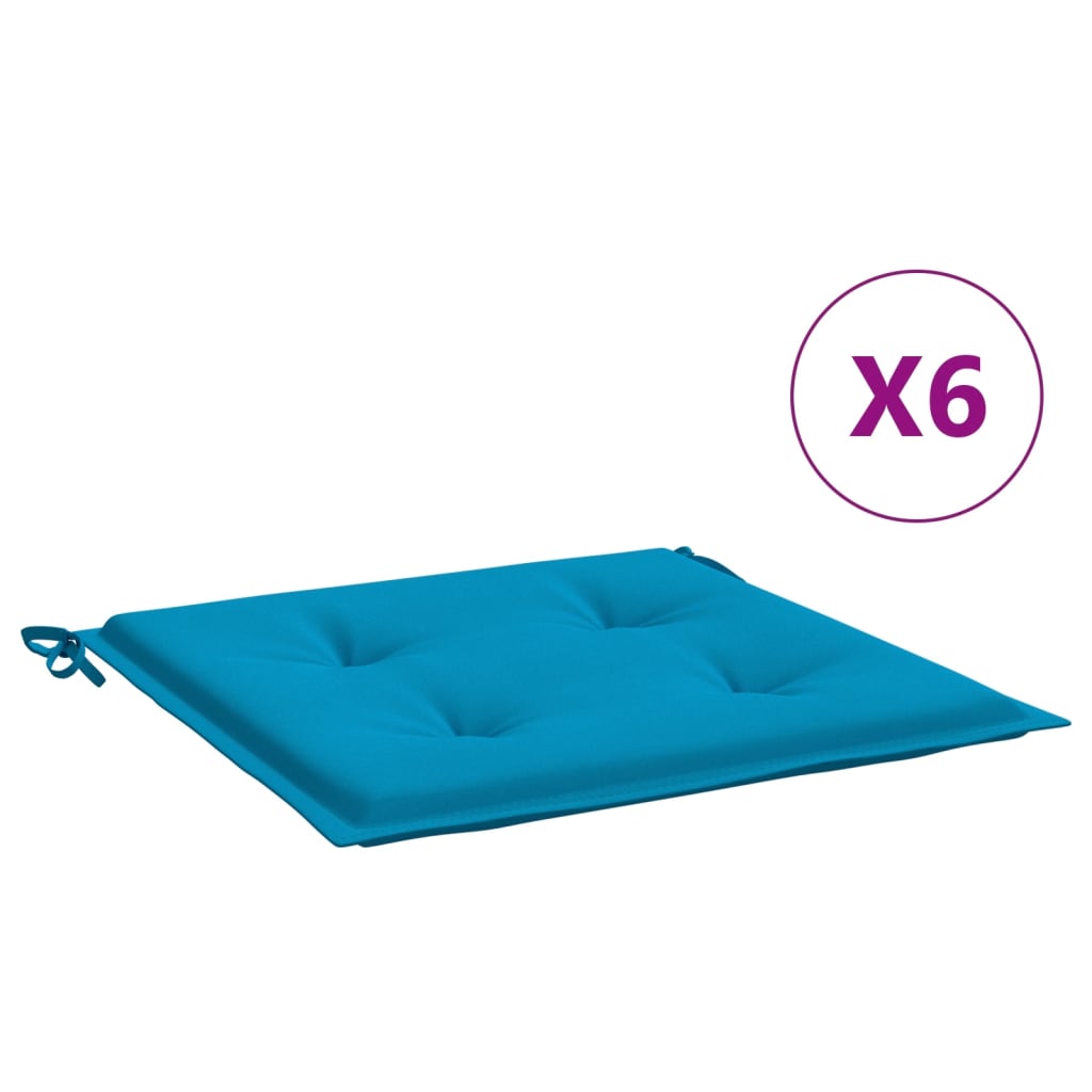 Cuscini per Sedia 6 pz Blu 50x50x4 cm in Tessuto Oxford