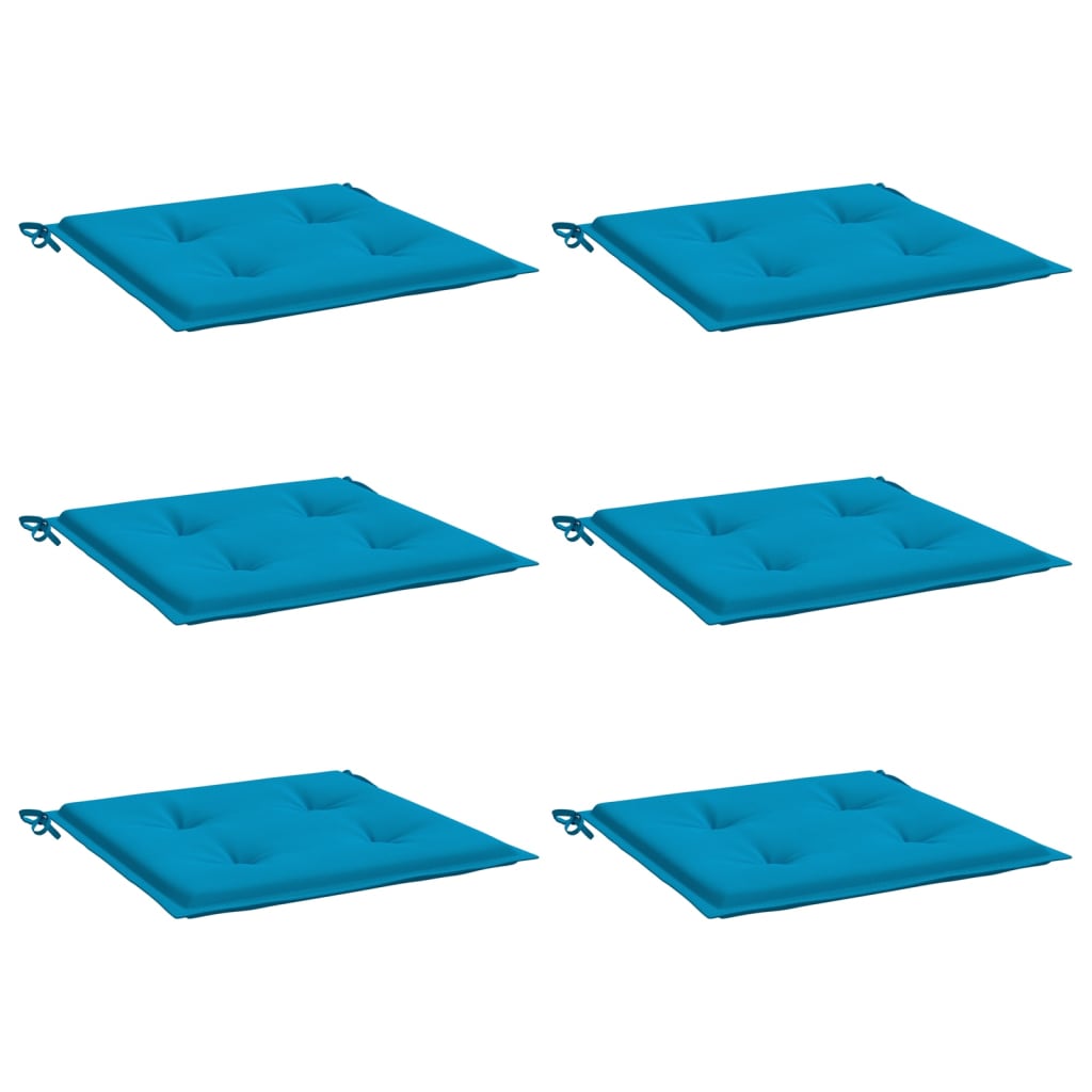 Cuscini per Sedia 6 pz Blu 50x50x4 cm in Tessuto Oxford