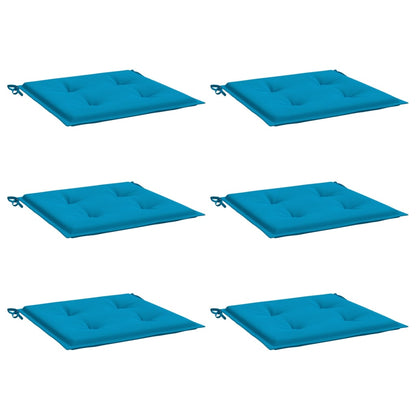 Cuscini per Sedia 6 pz Blu 50x50x4 cm in Tessuto Oxford